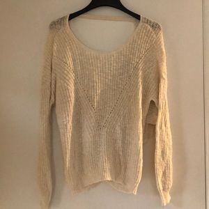 Cream open back sweater